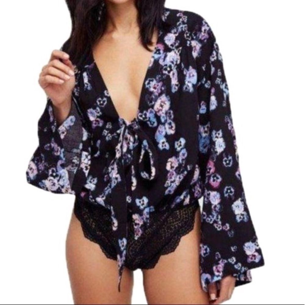 NWT Free People Forties Feels Floral Bodysuit